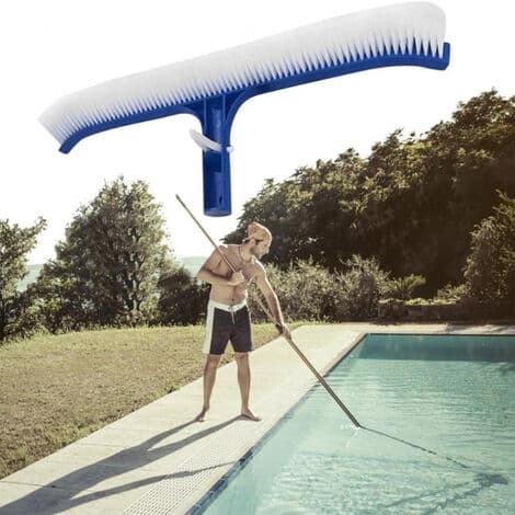 18\" Forstærket Poolbørste til Almindelige Underlag - Stive PVC-børster - Aluminiumsstik