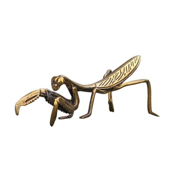 Tredimensjonal Mantis-figur Utmerket utførelse Messing Tea Pet Mantis Miniatyr Ornament For Bakgård