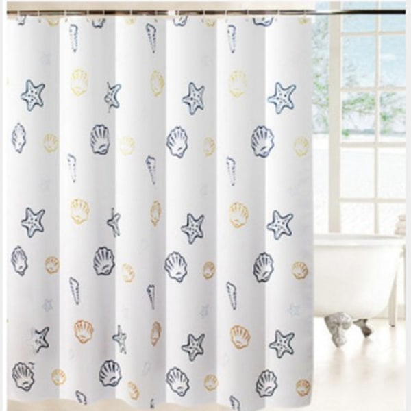 200W*180H Wideorld Ocean Polyester Shower Curtain,