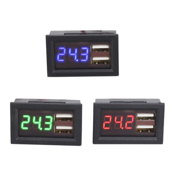 Led Digital Voltmeter Batterimåler Bilspenningsmåler Volt Tester Monitorpanel Green