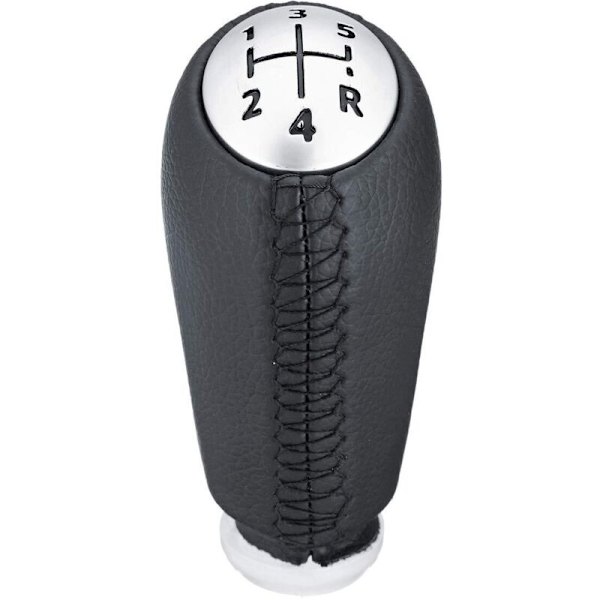 5-trins manuel gearknop – Sort læder – Mat krom finish