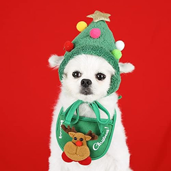 2-pack Julbandanas och Hatt för Hundvalp, Katt, Jul