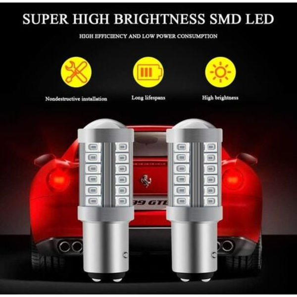 Röda 1157 BAY15D P21/5W 5630 33SMD LED-lampor för bil Canbus 900LM Superljus Bakre Bromsljus Dimljus Positionsljus Bakljus