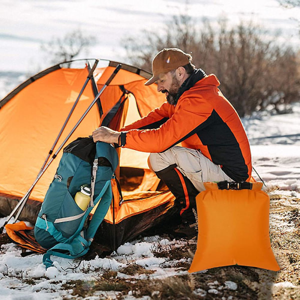 Vanntett tørrsekk ryggsekk 6-pakning treningsbag tørrsekker lett oppbevaringsposer, rullestopp sekk reise duffelposer holder utstyret tørt for kajakkpadling, rafting ORANGE