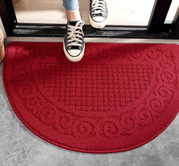 Antiskli Retro Badmatte Halvrund Safran 40*63cm,