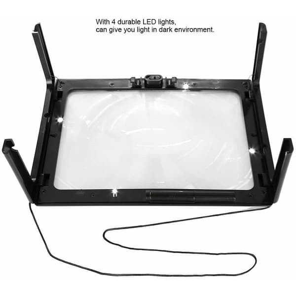 Forstørrelsesglass med LED-lys, skrivebordsleseglass,