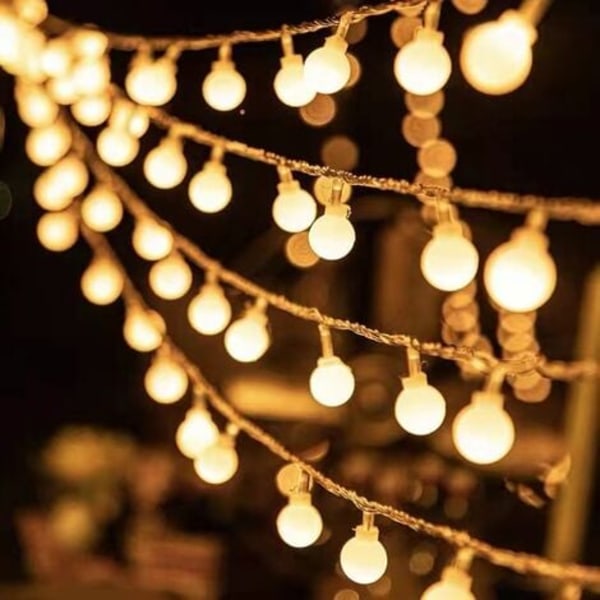 Stämningsljus utomhus Camping Juldekoration Layout Födelsedagsljus med LED-lampor Varmvit 10m 80 Ljus - Hane