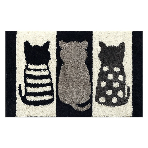 50*80cm black and white cat bathroom absorbent floor mat,