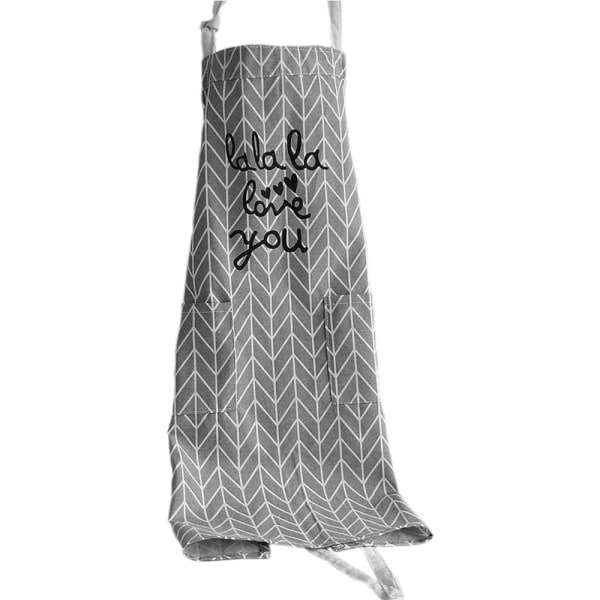 Köksförkläde för kvinnor, Köksförkläde, Köksförkläde i bomull med fickor (grå),