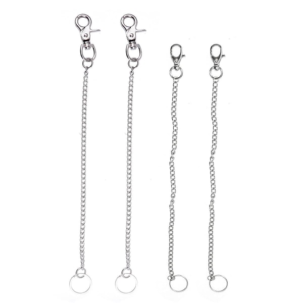 4st metalllegering säkerhetskedja metall nyckelring Lång kedja midja hängd nyckelring för män Silver