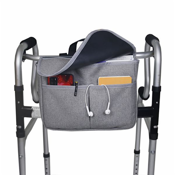 1 Stykke Grå Rullestol Side Organizer Oppbevaringspose Walker