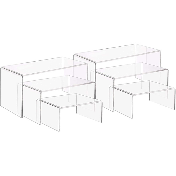 6 stk. Akryl Display Stativer Holder U-Formet Smykke Display Stativ Transparent Hylde Showcase Til Smykke Display, Hjem Og Butik