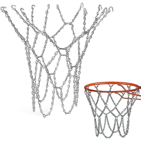 Basketnät, Basketnät i metall utomhus, Basketnät i galvaniserat metall, Basketnät av järnkedja för inomhus- eller utomhusbruk