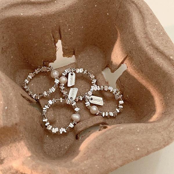 Ring 925 Silver Smycken Pärla Mode Smycken Ac8186 C322