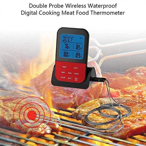 Trådløs vanntett BBQ-termometer, digitalt kjøtt- og steketermometer,