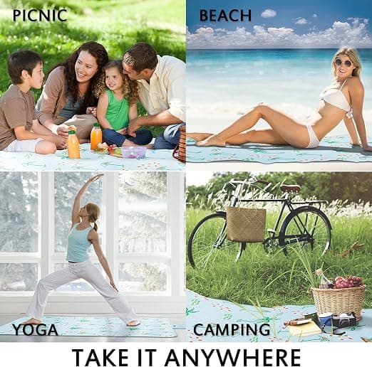 1 stykke piknikmatte vanntett strandteppe maskinvaskbar