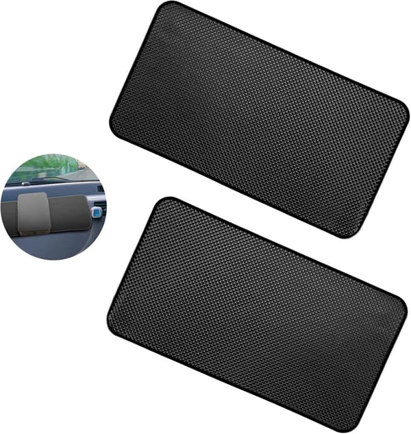 2 stycken (Mesh Textur) Halkfria Mattor för Bilinstrumentbräda, Extra Stora