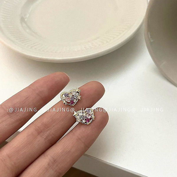 Øreringe Zirconheart Stud Mode Smykker Ac7920