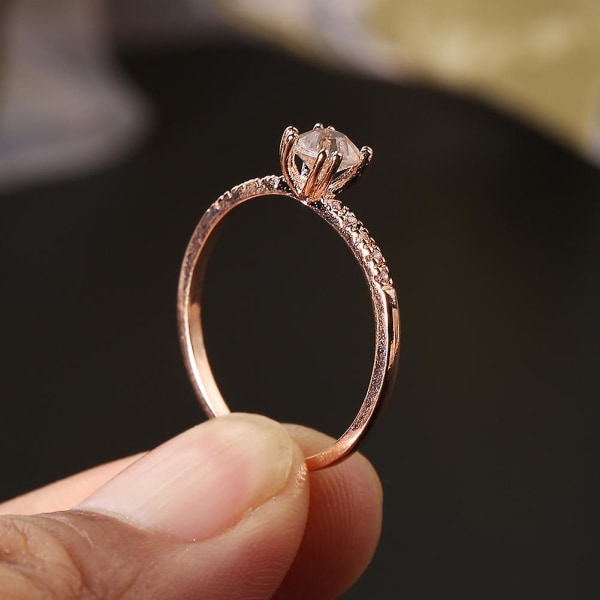 Förlovningsjubileum Smycken Lyx Glänsande Rhinestone Kvinnor Finger Ring US 7