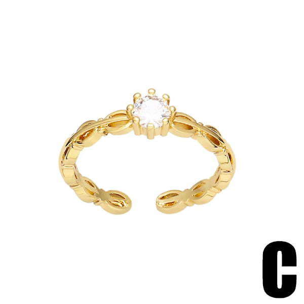 Sormus Vintage Zirkonia Sydän Stud Muoti Korut Ac10220 D
