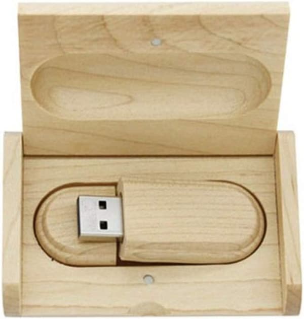 oval U-disk i træ (8GB+trææske)