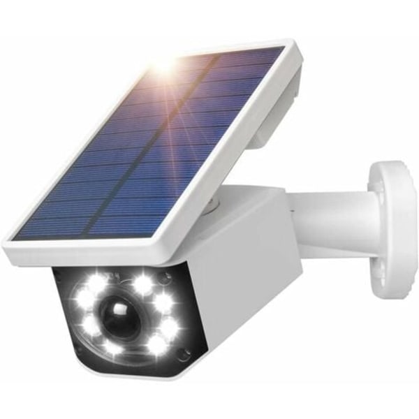 Utomhus IP66 vattentät soldriven säkerhetskamera med rörelsesensor, LED-solljus för trädgårdsgarage