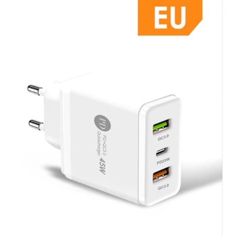 PD45W hurtiglader for mobiltelefon 5V4A Britisk standard PD+2USB multi-port adapter laderhode