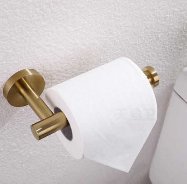 Vægmonteret Toiletpapirholder i 304 Rustfrit Stål til Badeværelse (Guld)