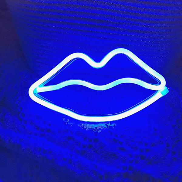 LED Neonbokstav Lepper (Blå),