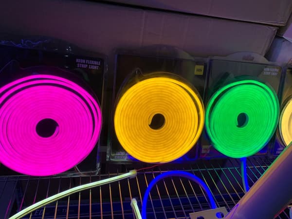 12v led stripe lys neon stripe lys 6*12mm 5m sett (hvitt lys)