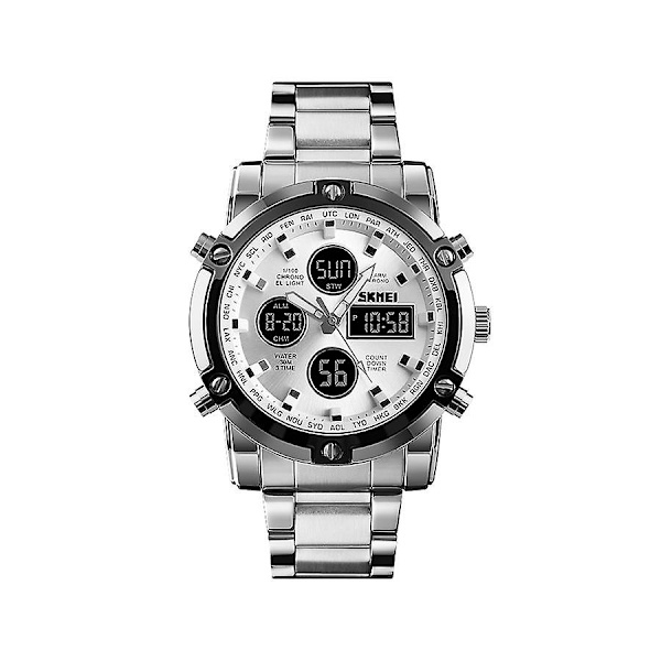 Rustfrit stål analog/digital armbåndsur Skmei 1389