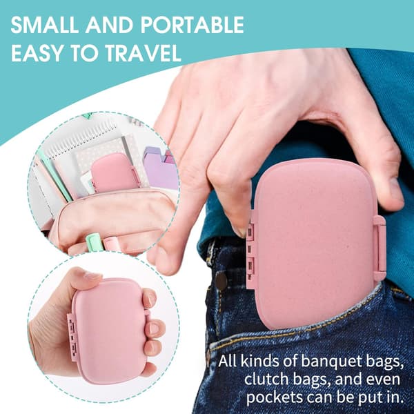 2 Stykker (Pink+Blå) Rejse Pille Organizer 8 Rum 7 Dage