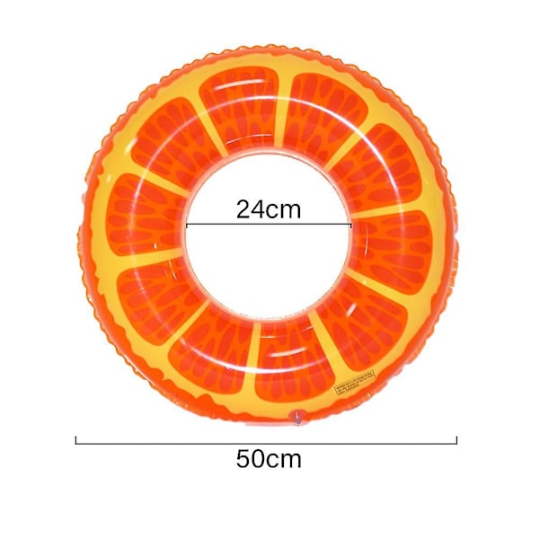 Oppustelig BadeRing, Holdbar Vandmelonformet Sommer Pool Strand Party Svømme Float Tube, Vand Sjov Sommer Strand Svømme Float Til Børn Voksen Orange Swim Ring 60cm