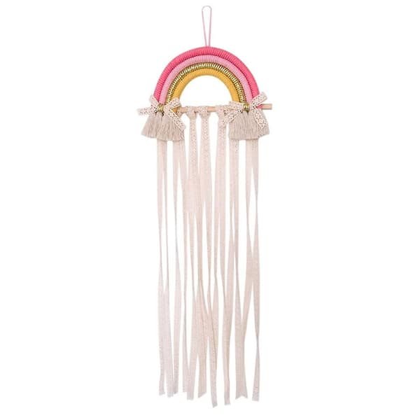 Hårklämmor Förvaring Flickor DIY Hårband Förvaring Boho Vägg Hängande Regnbåge, Heminredning