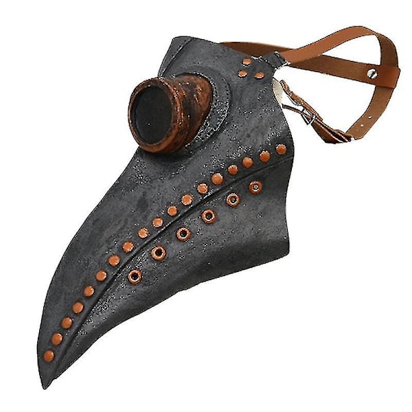 Pestsläkaren Gasmask Fåglar Lång Näbb Latex Steampunk Halloween Party Rekvisita