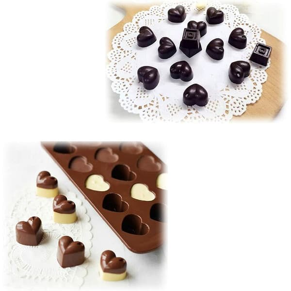 Valentinsdag Silikonform til Chokolade med 15 Hjerteformede Hulrum