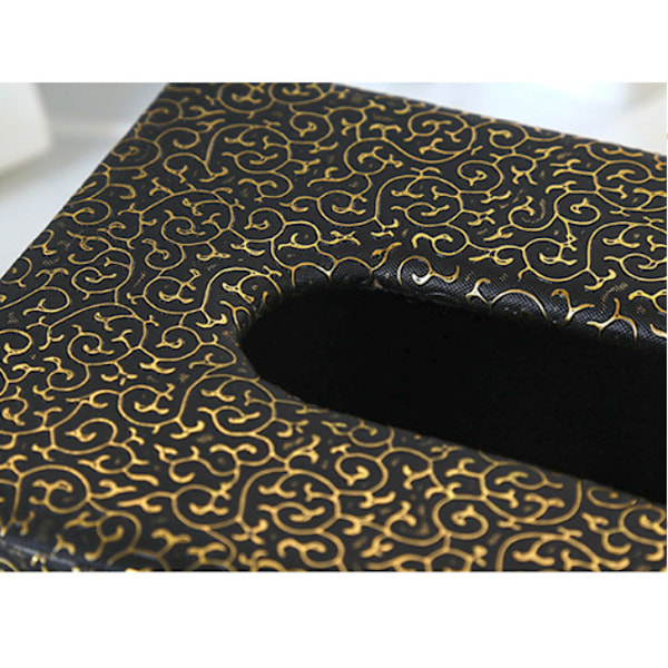 Home Xiangyun Plus Phnom Penh Medium Black Leather Tissue Box,
