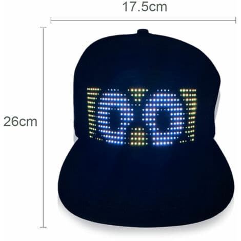 SL014 farve LED lysende hat baseballkasket Bluetooth-forbindelse / 22 slags animation / DIY tekst / musiktilstand