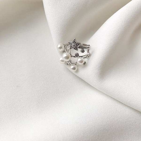 Ring i Silver S925 med Pärla, Mode Smycke Ac7349