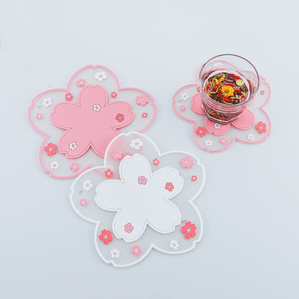 2 stk. Coasters Bløde PVC Sakura Måtter Coasters Bordmåtter Ch