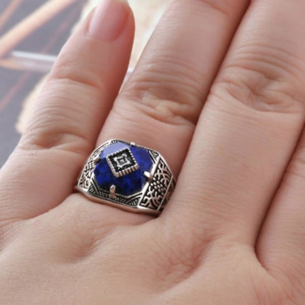 Mote firkantet utskåret hul finger ring cosplay retro kvinner maskerade smykker 10