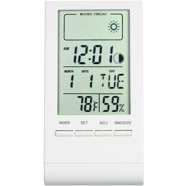 Digitalt termo-hygrometer, indendørs, husholdning, tid, dato