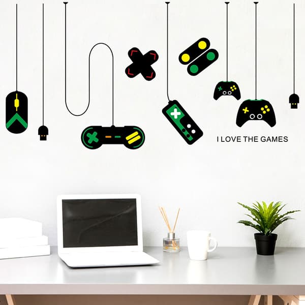 Spel Väggdekaler Spelkontroll Joystick Lekrum Vägg