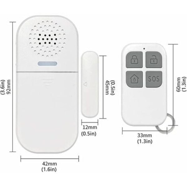 Dörrlarm, Triomphe Fönster- och Dörrlarm med 130dB Hög Larmsignal, Batteridrivet Dörr- och Fönsterlarm för Barn