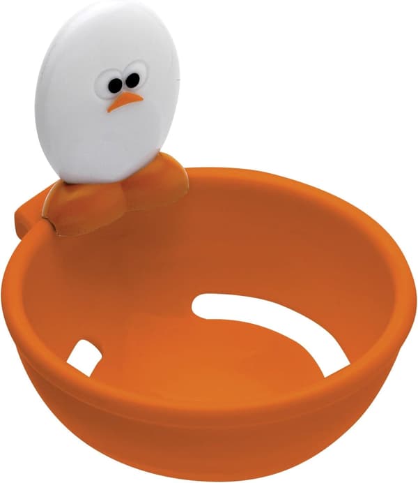 1 kjøkkenutstyr eggedeler, oransje/hvit