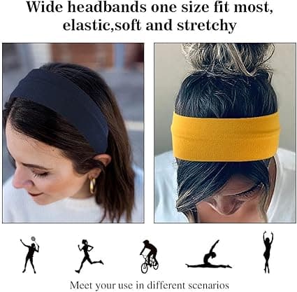 Elastiska Hårband, 6-pack Dam Hårband, Yoga Hårband