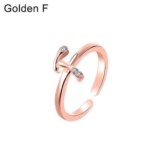 Muodi Naiset Yksinkertainen A-Z Englannin Aakkoset Kirjain Timantti Avorenkaan Korut Rose Gold F