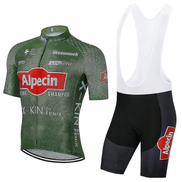 Ny Trend 2023 Alpecin Fenix Cykling Team Jersey Cykeltrøje Tøj Bukser Dragt Mænd Sommer Mtb 20d Cykelshorts Skjorter Army Green S