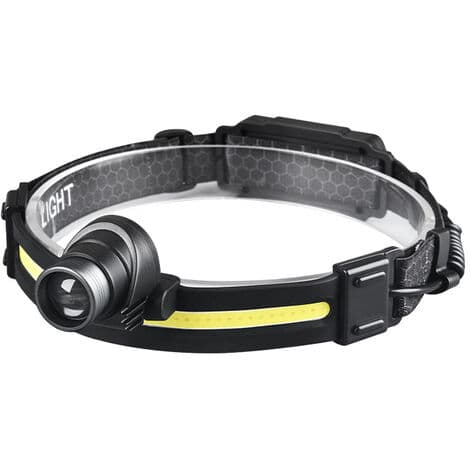 Kraftig lygte forlygte type-c udendørs zoom genopladelig LED hovedlygte XPG+COB floodlight sensor