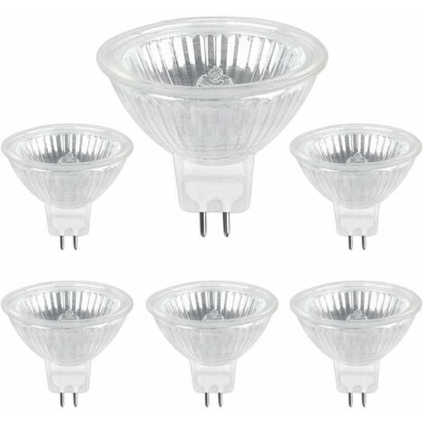 Halogeeni Lamppu GU5.3 35W 12V, 400lm Lämmin Valkoinen 2700K Himmennettävä, Halogeeni Spottilamppu MR16, 6 kpl pakkaus